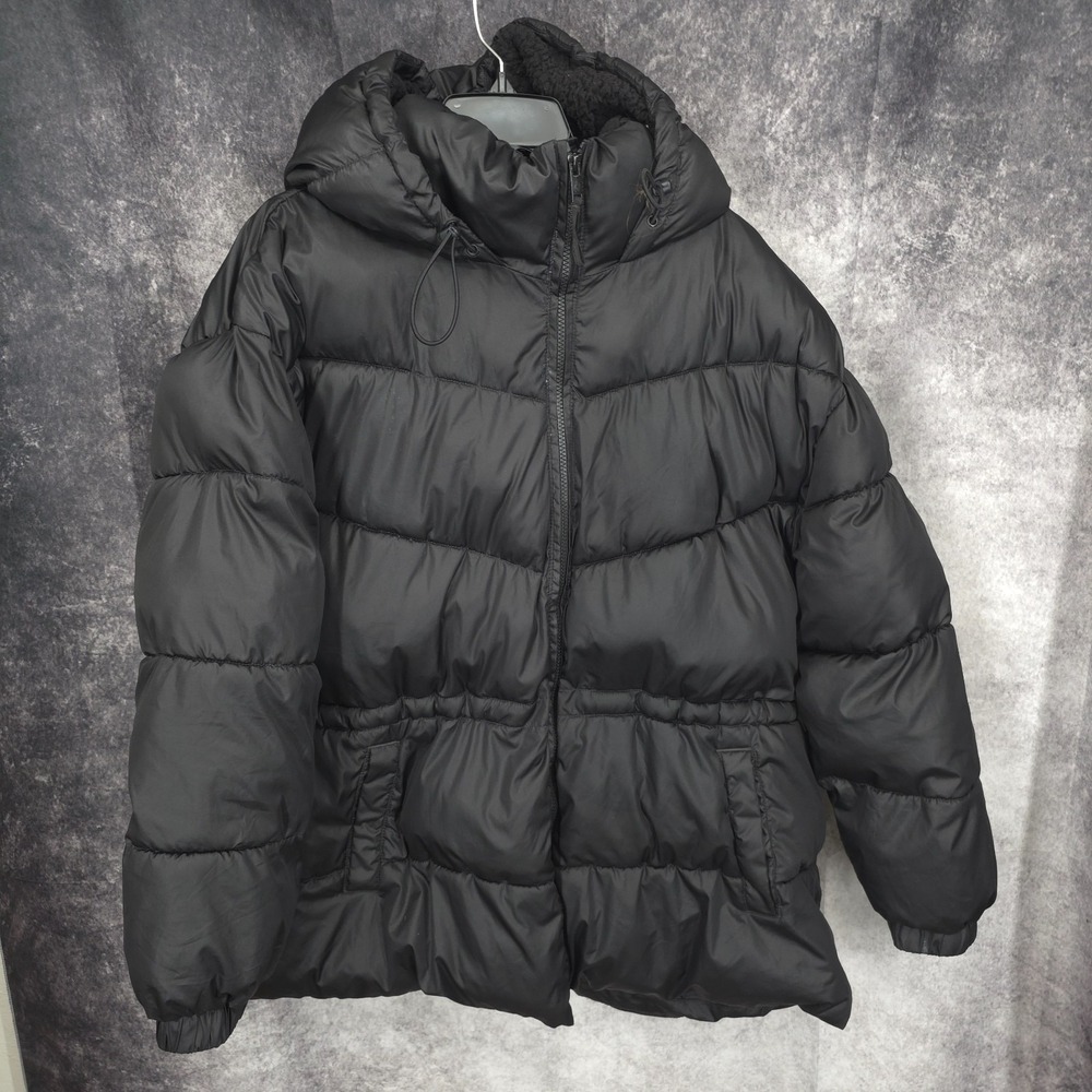 Gap Puffer Coat Mens XXL Black Parka Cold Control Max Hooded Jacket